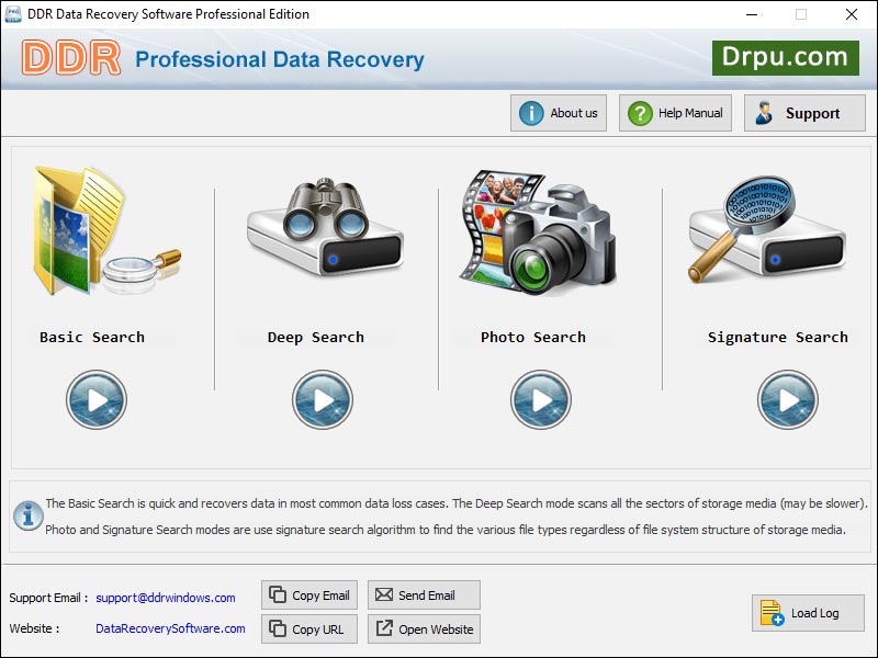 Screenshot of Restore File