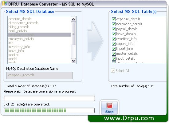 Screenshot of MSSQL to MySQL Database Migration 4.8.3.1