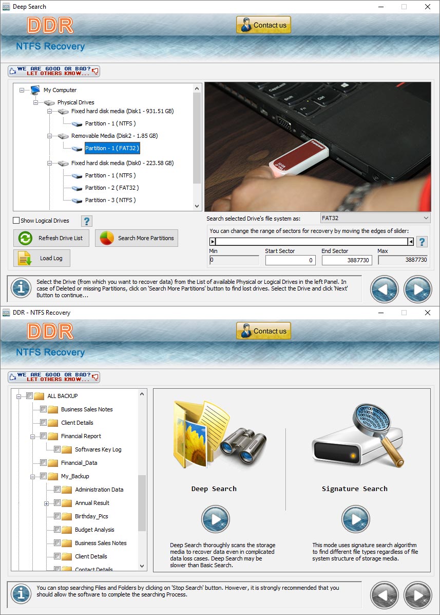 Screenshot of NTFS Data Recovery Software