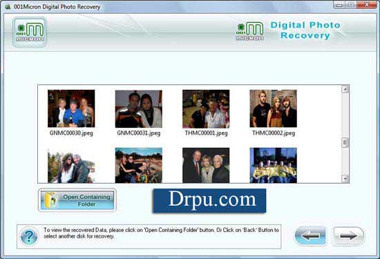 Screenshot of Photos Restore Software