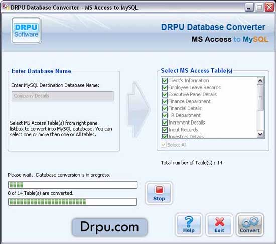 MS Access to MySQL Database Converter screenshot