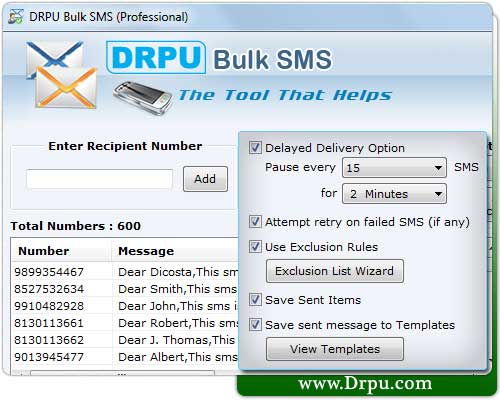 Screenshot of Bulk SMS Software for GSM Mobile Phone 8.2.1.0