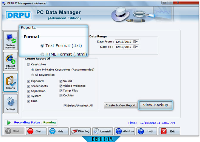 Advance Keylogger Software Screenshots