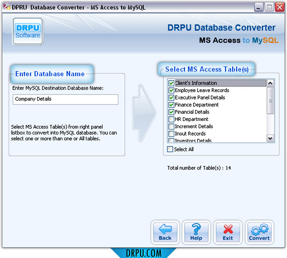 SMS Access to MySQL database converter