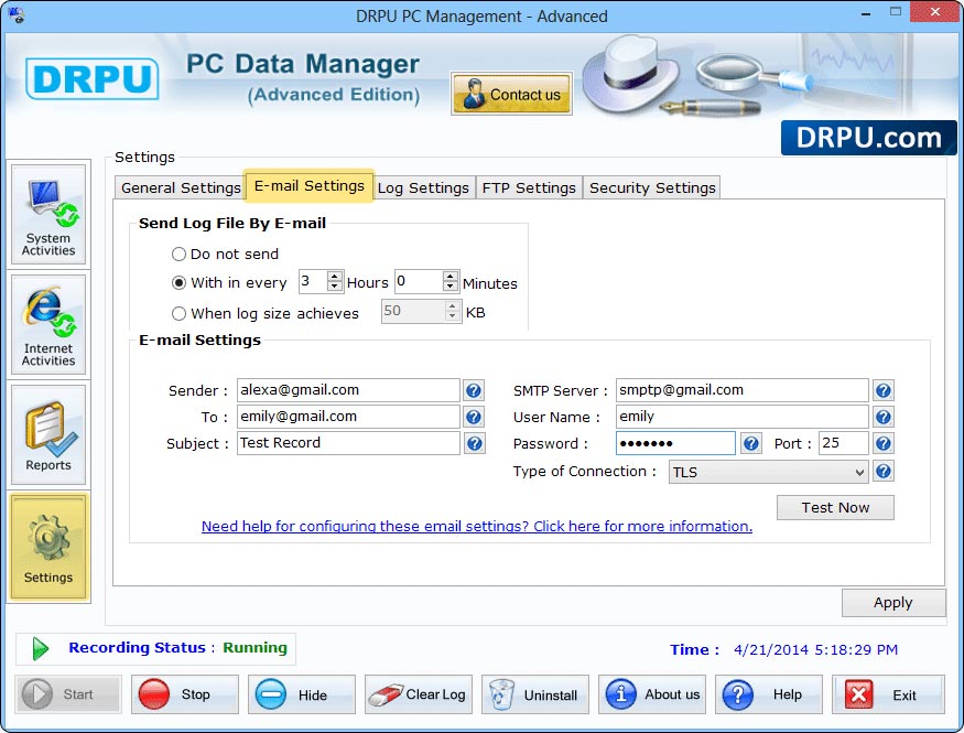 Advanced Keylogger Software Screenshots