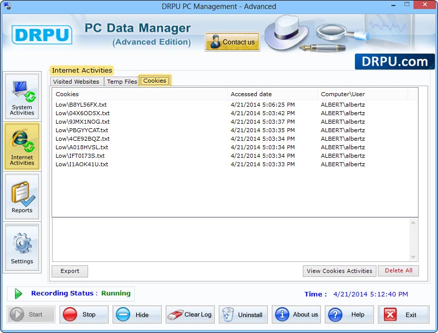 Advanced Keylogger Software Screenshots