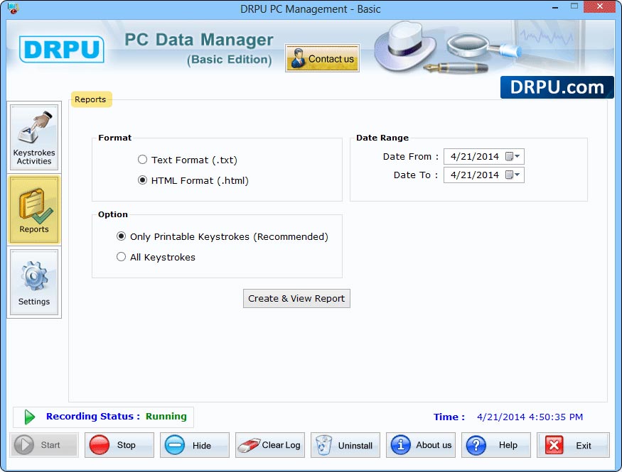 Keylogger Software Screenshots