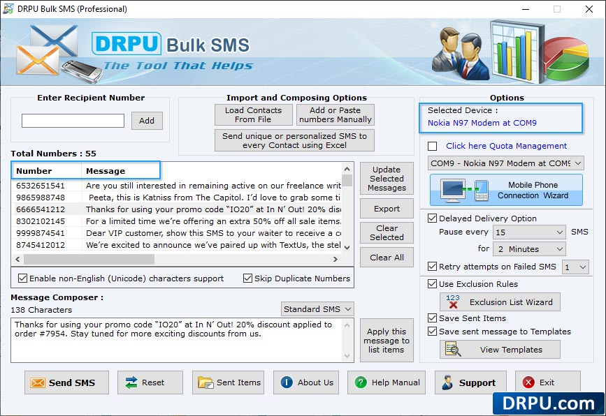 Bulk SMS Software for GSM Phone 