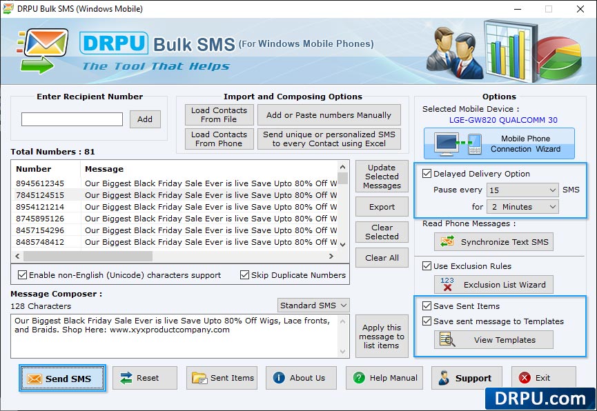 Bulk SMS software for Windows phone