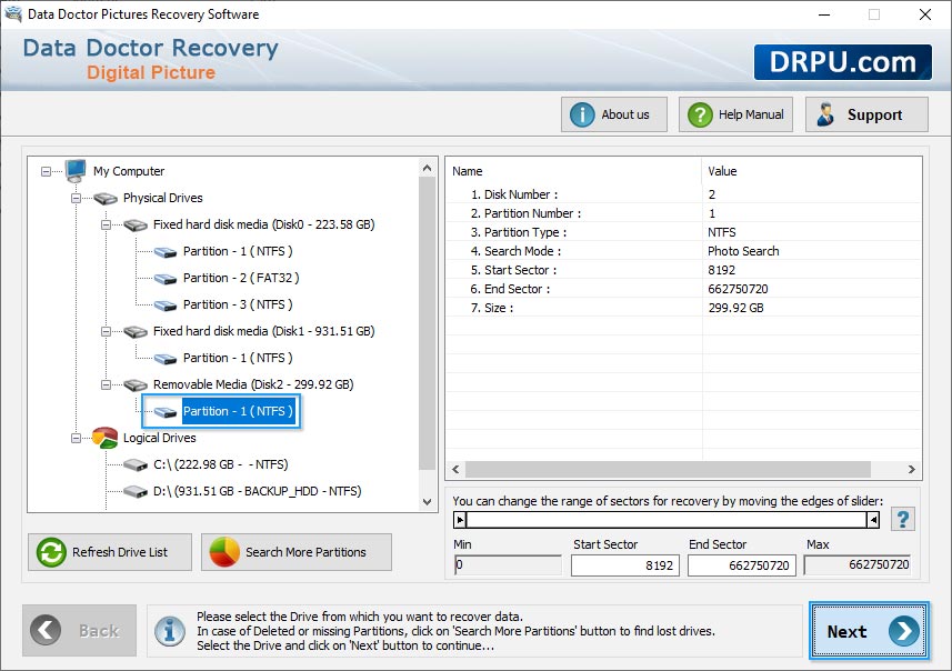 Select Logical Drive from left panel