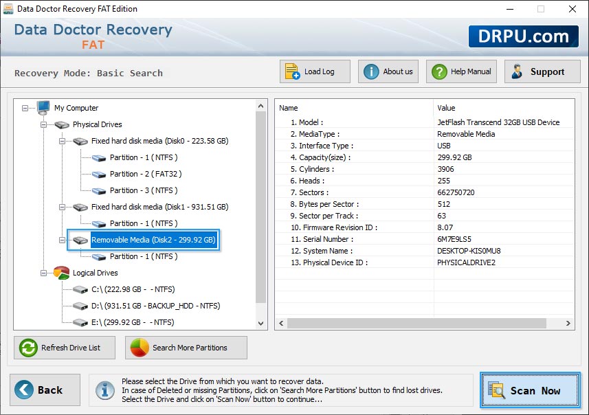 Select Logical Drive from left panel