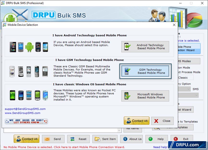 Bulk SMS Software for GSM Phone Screenshots