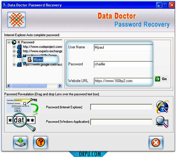 Internet explorer password recovery