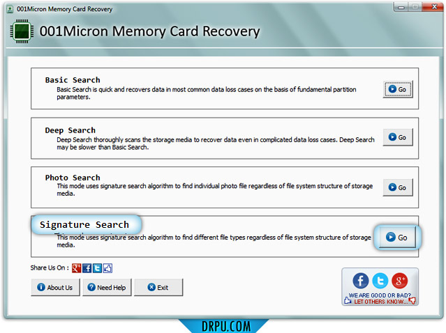 Data Restore Software for Memory card