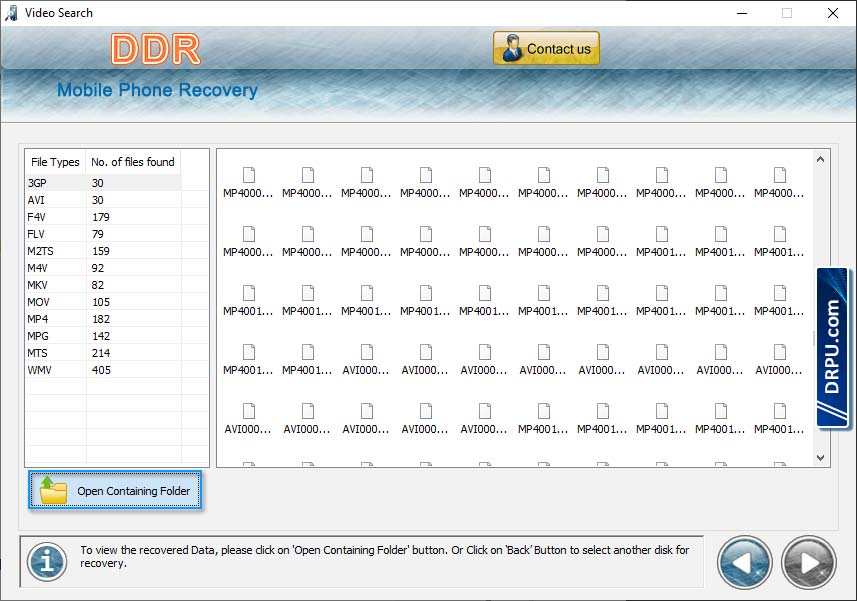 Data Restore Software for Mobile Phone Screenshots