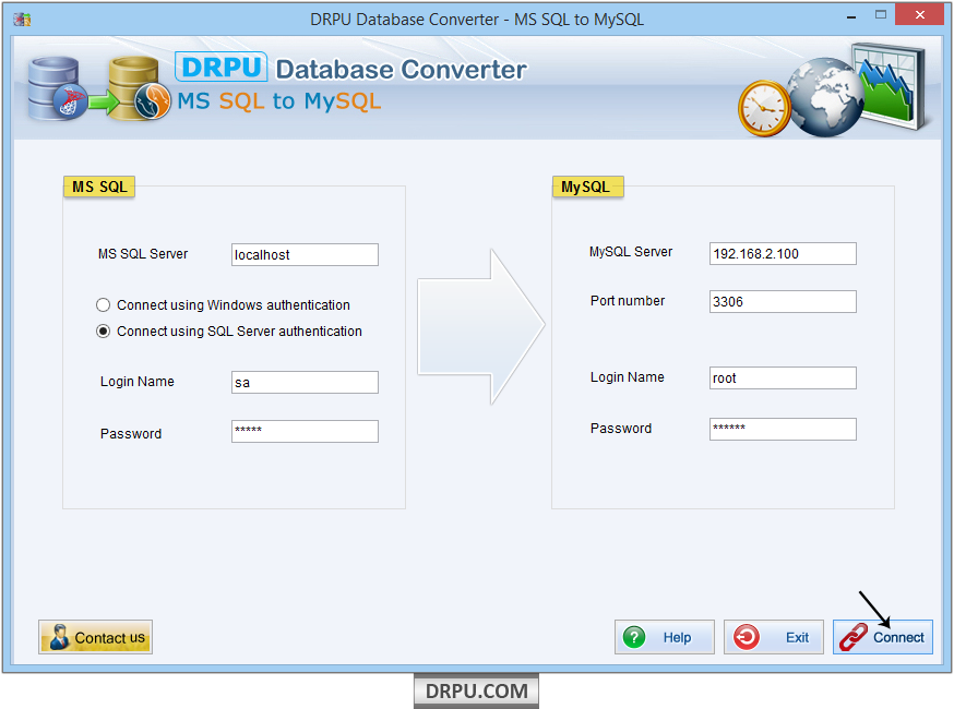 MS SQL to MySQL database converter