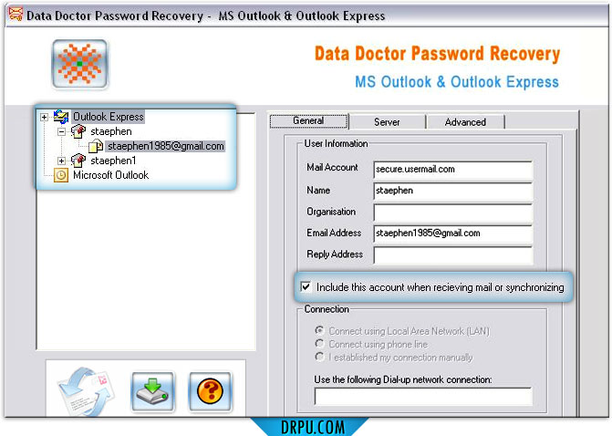 Outlook express password recovery software