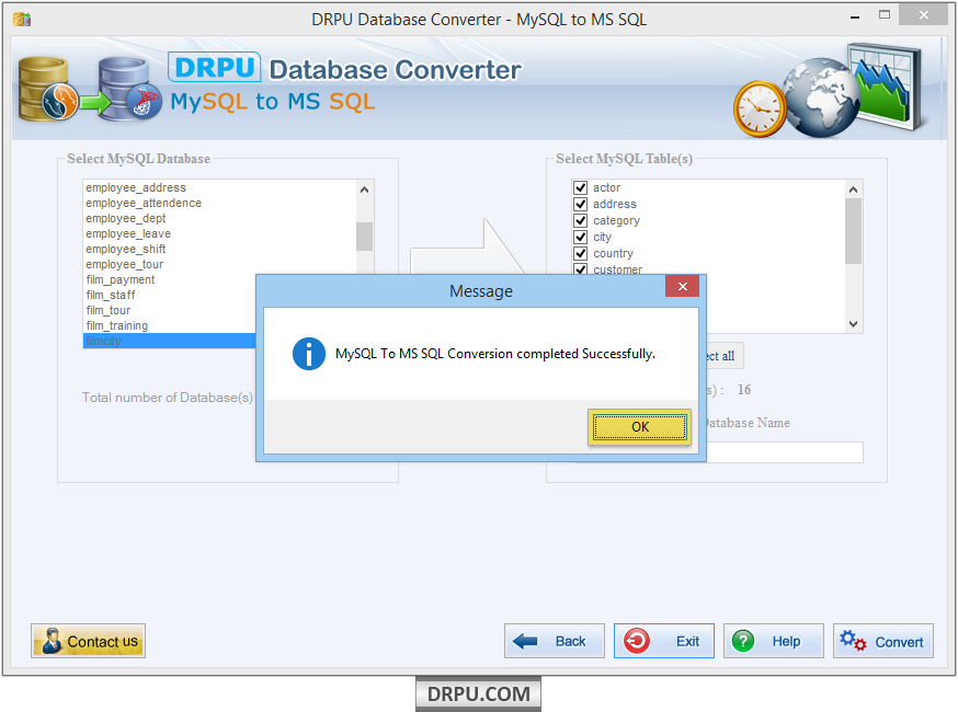 MySQL to MS SQL database converter