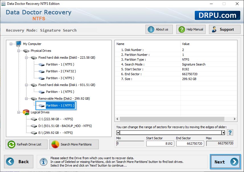 Select Logical Drive from left panel