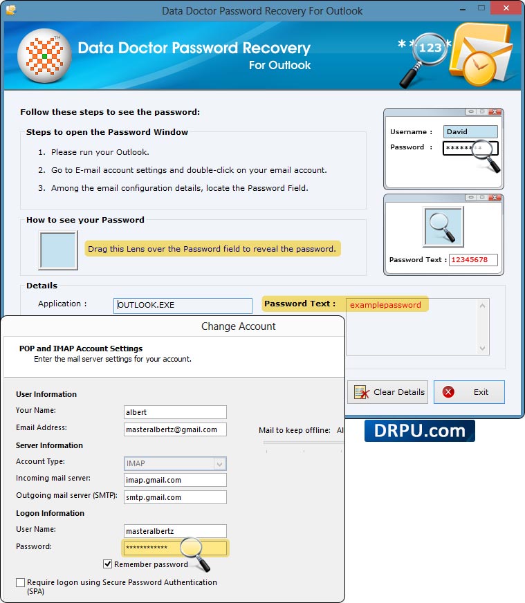 Outlook express password recovery software