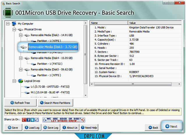 Data Restore Software for USB drive
