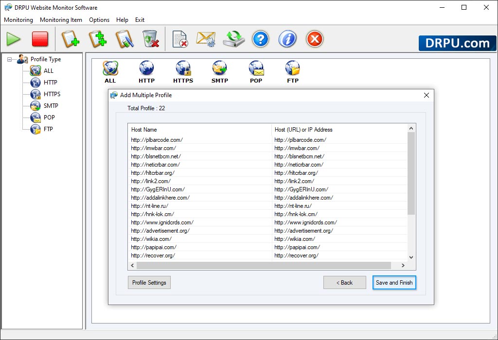 website monitoring utility Screenshots